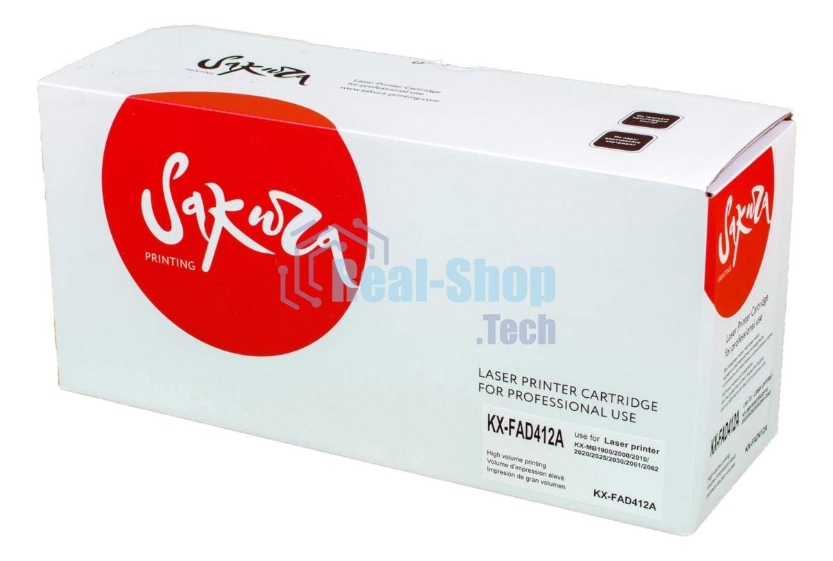 Фотобарабан Sakura KXFAD412А для Panasonic KX-MB1900ru/KX-MB1900/KX-MB2000/KX-MB2000ru/KX-MB2010/KX-MB2010ru/KX-MB2020/KX-MB2025/KX-MB2030/KX-MB2051, 6000 к.
