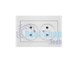 Розетка 2-м СП Бриллиант 16А IP20 без заземл. бел. Universal 7947519