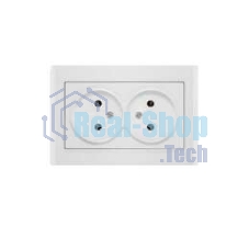 Розетка 2-м СП Бриллиант 16А IP20 без заземл. бел. Universal 7947519