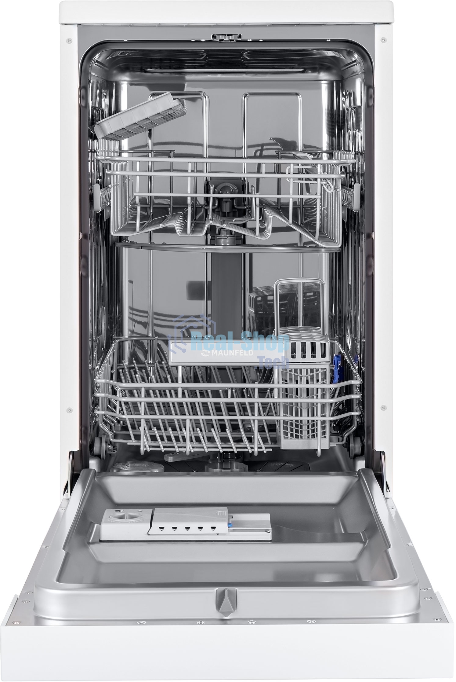 Посудомоечная машина Maunfeld MWF08S, белый, 44.8 см, 9 компл., 49 дБ, класс A+