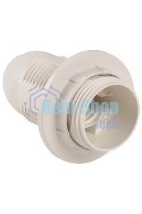 Патрон пластик с кольцом, Е14, белый, индивидуальный пакет, IEK Ппл14-02-К12