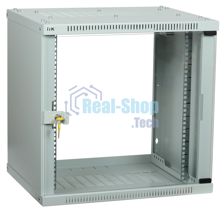 Шкаф LINEA WE 6U 550x350 мм дверь стекло серый ITK