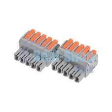 Клемма Rexant СМК 222-425R проходная разъемная 5 полюсов серая 0,2-2,5/4мм² (20 шт/уп)