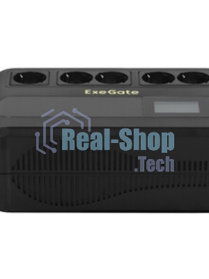 Источник бесперебойного питания ExeGate NEO Smart BU-800.LCD.AVR.5SH 800VA/480W, цветной LCD-дисплей, AVR, 5*Schuko, черный