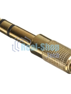 Аудио переходник Cablexpert A-63M-35F, Jack6.3(M) на Jack3.5(F) стерео, золотой, пакет