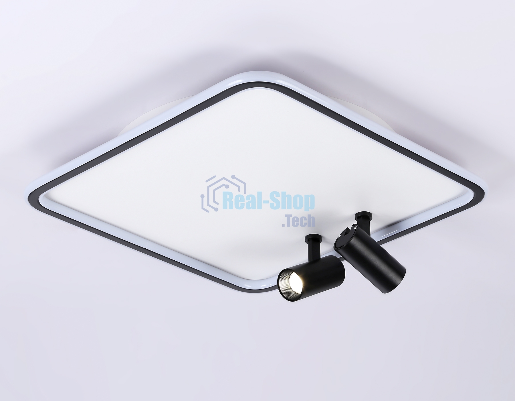 Светильник Ambrella light FL5115/1+2 WH/BK белый/черный 97W 3000K-6400K 480*480*130 (ПДУ ИК)