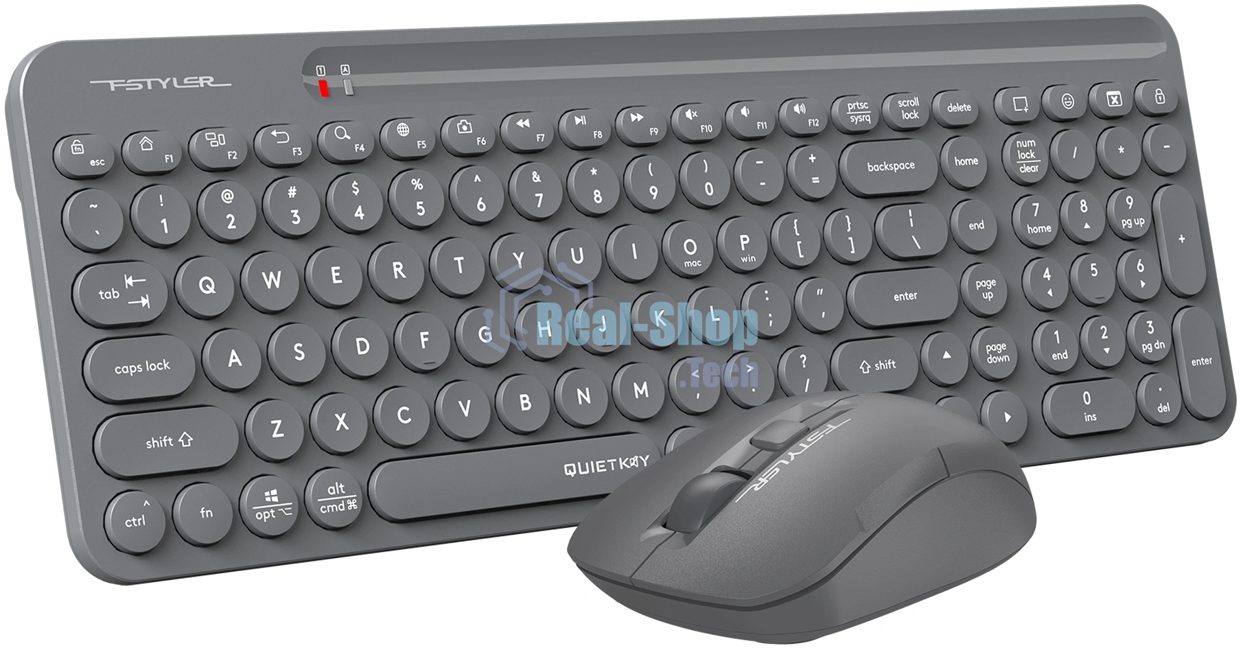 Комплект клавиатура+мышь A4Tech FStyler FG3300 Air2 беспроводной, USB, 2000 DPI, серый