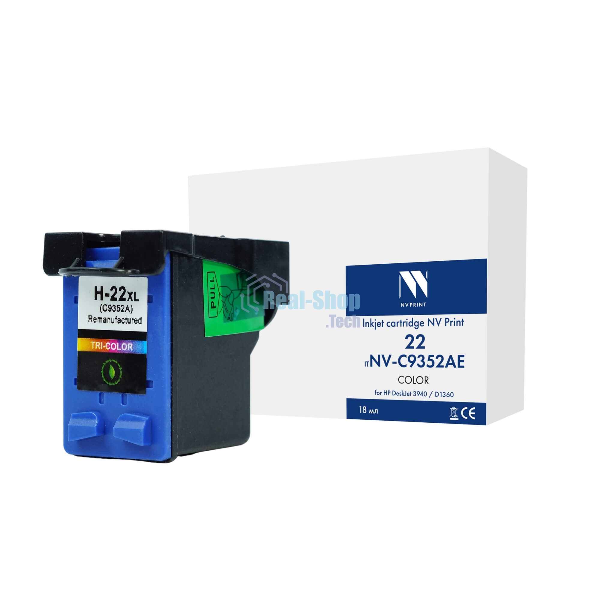 Струйный картридж NVP 22 (NV-C9352AE) Color для HP DeskJet 3940 / D1360 (18 мл) совместимый