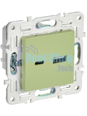 SKANDY Розетка USB A+C 18Вт SK-R13M мятный | SK-U22-018-K06 | IEK