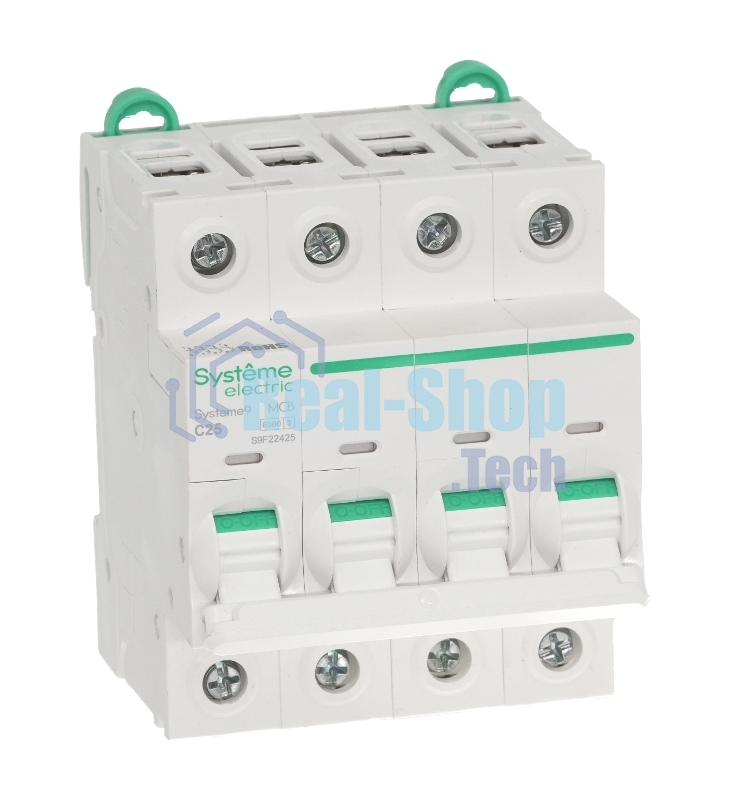 Выключатель автоматический 4П 25А характеристика C 6кA 400В Systeme Electric Systeme9 (кратно 1)
