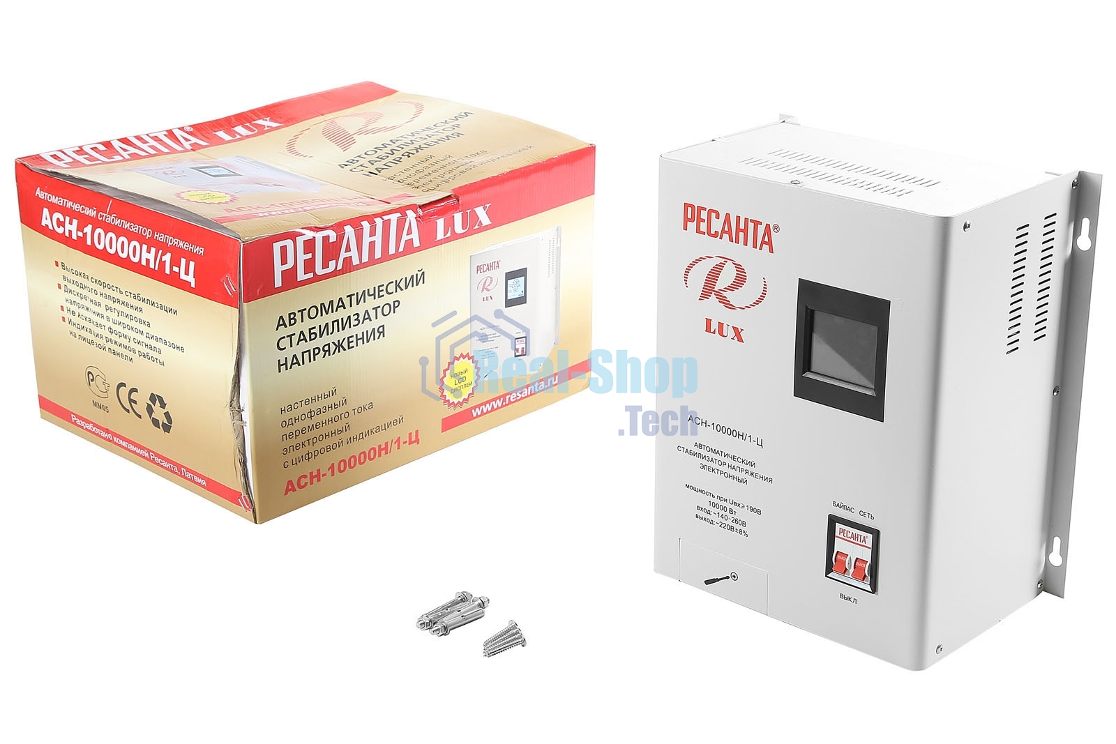 Стабилизатор напряжения Ресанта АСН-10000Н/1-Ц электронный однофазный серый