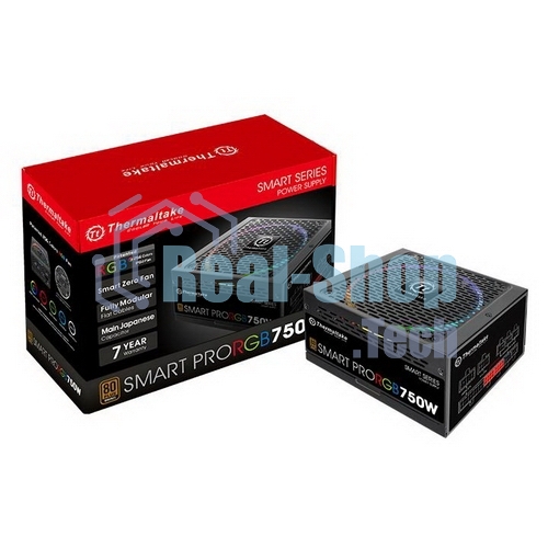 Блок питания Thermaltake Smart Pro RGb (PS-SPR-0750FPCBEU-R), 750Вт, 80 PLUS Bronze, 140мм, модульный, черный