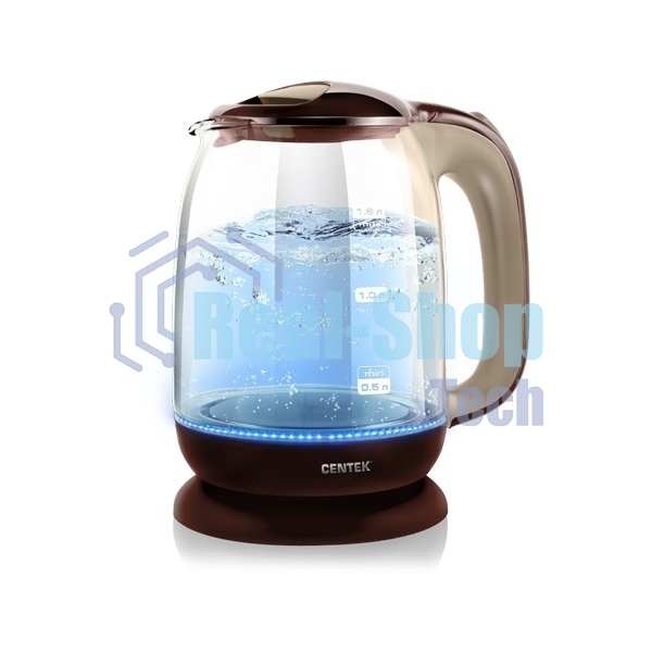 Чайник электрический Centek CT-0034 Coffee Vancouver, стекло, 1.8л,2200 Вт.