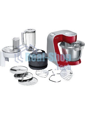 Кухонный комбайн Bosch MUM58720 1000Вт красный/серебристый