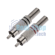 Разъем штекер Proconnect RCA металл пайка ZN черный/красный