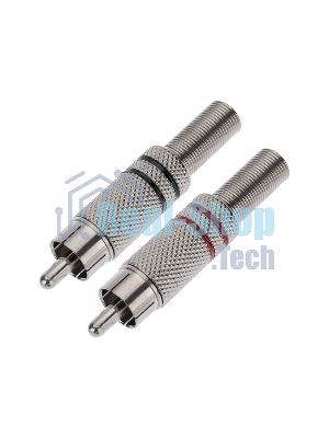 Разъем штекер Proconnect RCA металл пайка ZN черный/красный