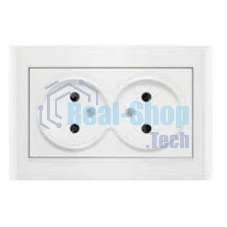 Розетка 2-м СП Бриллиант 16А IP20 защ. шторки без заземл. бел. Universal 7947526