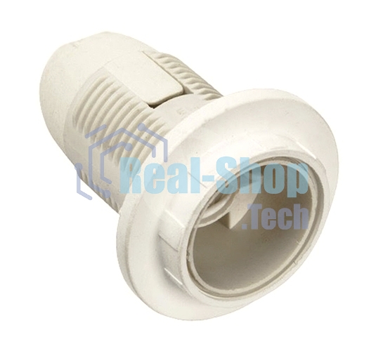 Патрон пластик с кольцом, Е14, белый, индивидуальный пакет, IEK Ппл14-02-К12