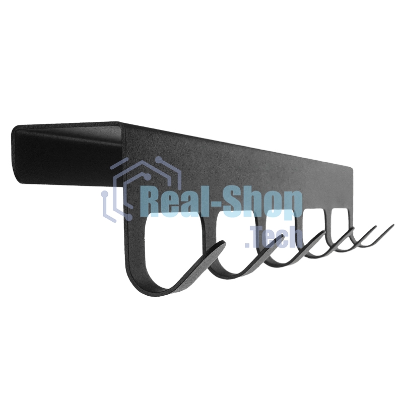 Вешалка Rexant навесная на дверь, 6 крючков, черный