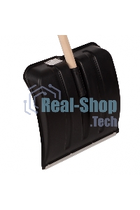 Лопата для уборки снега пластиковая, 380х385х1420 мм, деревянный черенок Россия