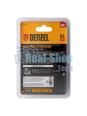 Насадка для МФИ Denzel режущая полукруг., HM, по плитке и дереву, 65 мм