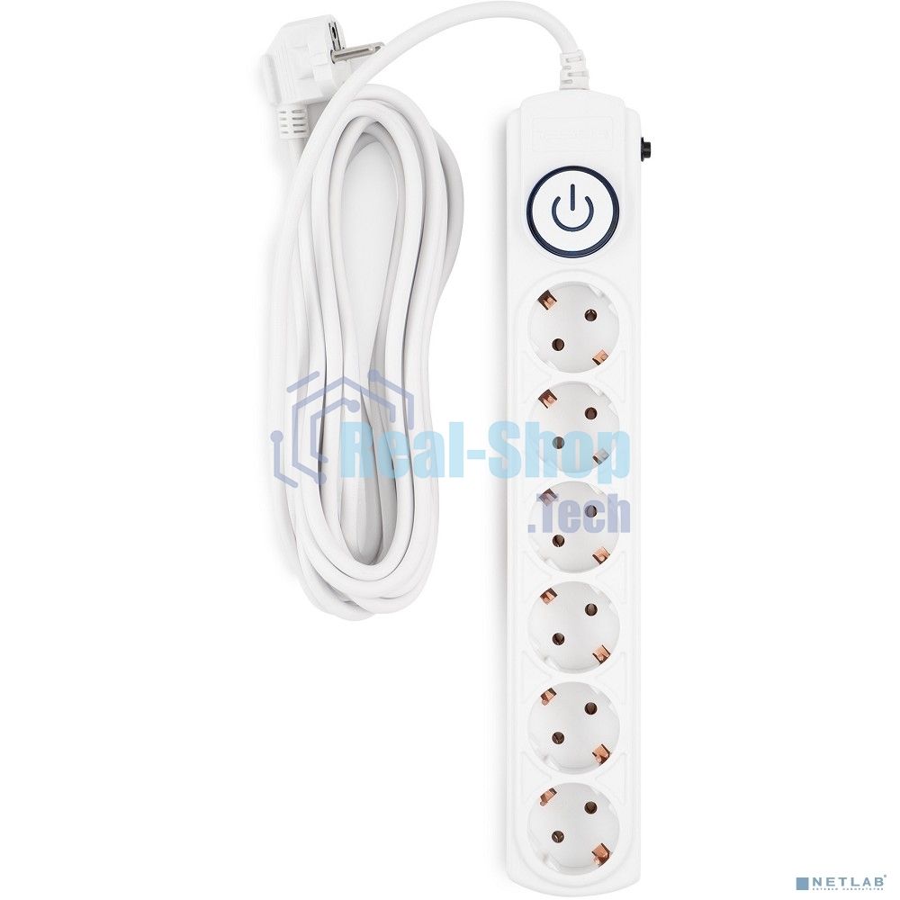 Сетевой фильтр Ippon BK-6-EU-5-10-W 5 м (6 розеток) белый (коробка)