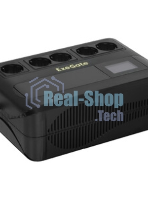 Источник бесперебойного питания ExeGate NEO Smart BU-800.LCD.AVR.5SH 800VA/480W, цветной LCD-дисплей, AVR, 5*Schuko, черный