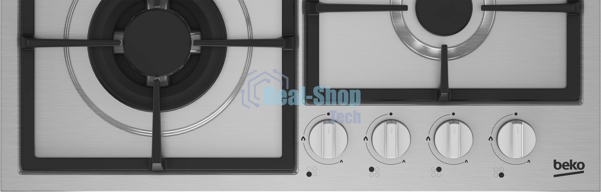 Газовая варочная поверхность Beko HIYG 64225 SXO, 4 конфорки, нержавеющая сталь, 7800 Вт
