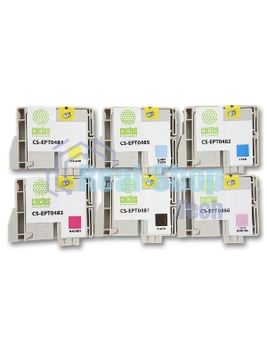 Картридж струйный Cactus CS-EPT0487 многоцветный (88 мл) для Epson Stylus Photo R200/R220/R300/R320/R340/RX500/RX600/RX620/RX640
