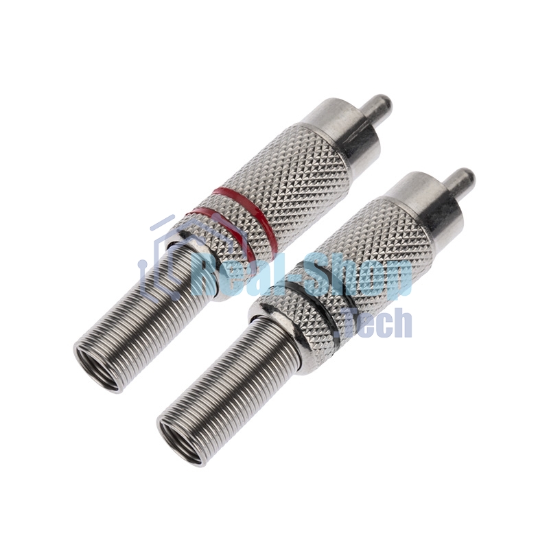 Разъем штекер Proconnect RCA металл пайка ZN черный/красный