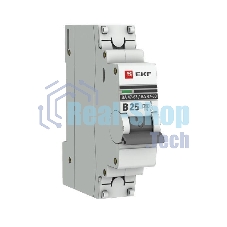 Выключатель автоматический модульный 1п B 25А 4.5кА ВА 47-63 PROxima EKF mcb4763-1-25B-pro