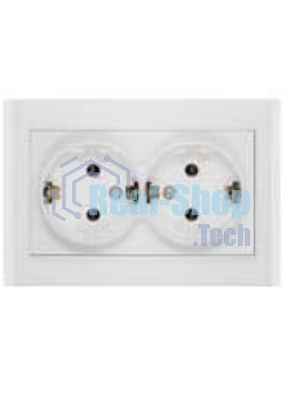 Розетка 2-м СП Бриллиант с заземл. бел. UNIVersal 7947533