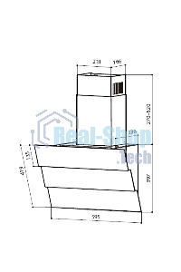 Вытяжка каминная LEX Rio G 600 черная, 59.5 см, 700 куб. м/ч, 44 дБ