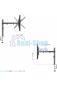 Кронштейн ONKRON D221E для двух мониторов 13