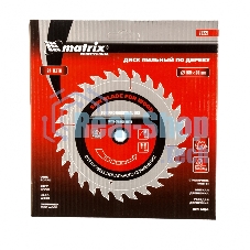 Пильный диск по дереву Matrix, ф165 х 20 мм, 24 зуба + кольцо 20/16