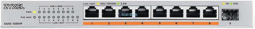 Коммутатор Zyxel XMG-108HP-EU0101F (L2) 8x2.5 Гбит/с 1SFP+ 8PoE++ 100W неуправляемый