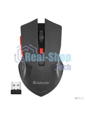 Мышь беспроводная Defender Accura MM-275 красный, 1600 dpi, радиоканал, USB, кнопки - 6