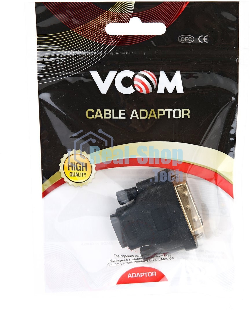 Переходник VCOM HDMI 19F to DVI-D 25M позолоченные контакты VAD7818