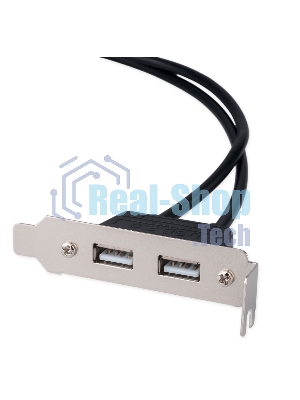 Планка USB 2.0 на заднюю панель низкопрофильная Cablexpert CCUSBRECEPTACLE-LP, 2 порта USB