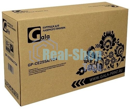 Картридж лазерный GalaPrint GP-CE255A/724 черный (6000 стр.) для HP LJ P3010/3015d/3015dn/3015n/3015x/3016/MFP M525/Canon LBP6750dn/6780x