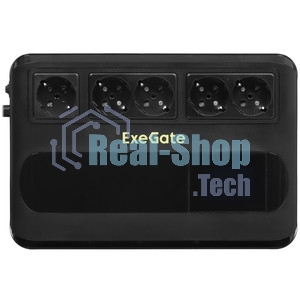 Источник бесперебойного питания ExeGate NEO Smart BU-800.LCD.AVR.5SH 800VA/480W, цветной LCD-дисплей, AVR, 5*Schuko, черный