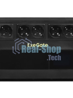 Источник бесперебойного питания ExeGate NEO Smart BU-800.LCD.AVR.5SH 800VA/480W, цветной LCD-дисплей, AVR, 5*Schuko, черный