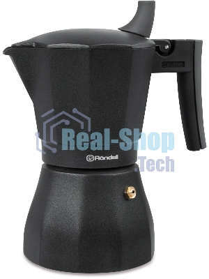 Кофеварка гейзерная Rondell Kafferro RDA-994, 0.45 л, алюминий, черный
