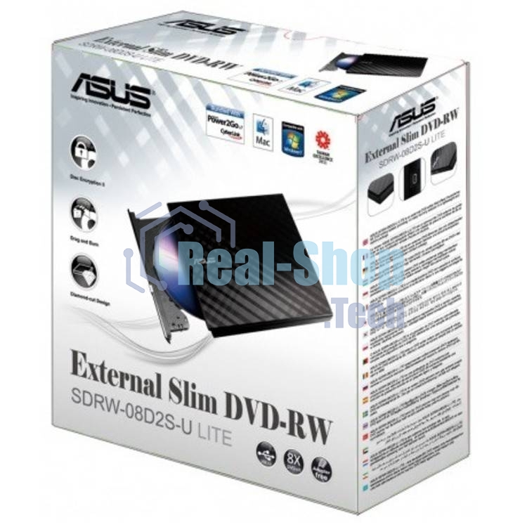 Оптический привод внешний DVD-RW Asus SDRW-08D2S-U белый USB внешний RTL