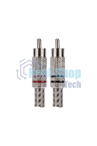 Разъем штекер Proconnect RCA металл пайка ZN черный/красный