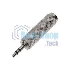 Переходник штекер стерео 3,5 м м - гнездо стерео 6,3 мм, металл Rexant
