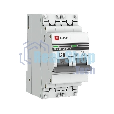 Выключатель автоматический модульный 2п C 6А 4.5кА ВА 47-63 PROxima EKF mcb4763-2-06C-pro