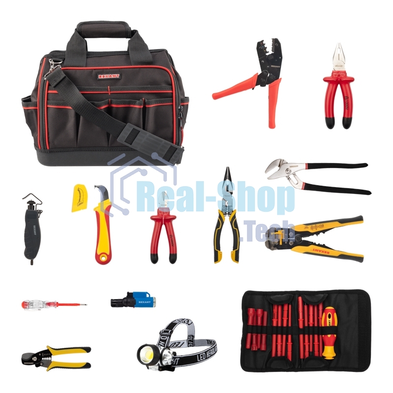 Набор инструментов электрика Rexant 21 предмет