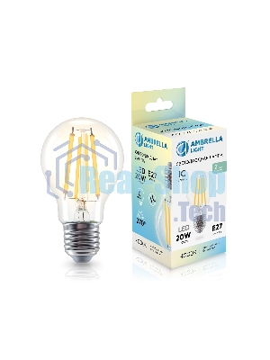 Лампа светодиодная 602014 Filament LED A60 20W IC E27 4000K 220-240V