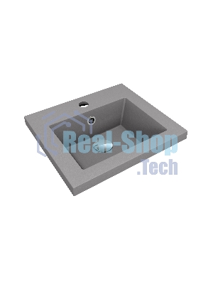 Тумба под раковину Bau Stil Loft grey brushed, раковина кварцевая BAU Stil 40, серый металлик, смеситель Dream Black, черный